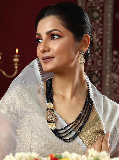 The Aya Jewellery Set - Navy Blue-SOHNCK1113