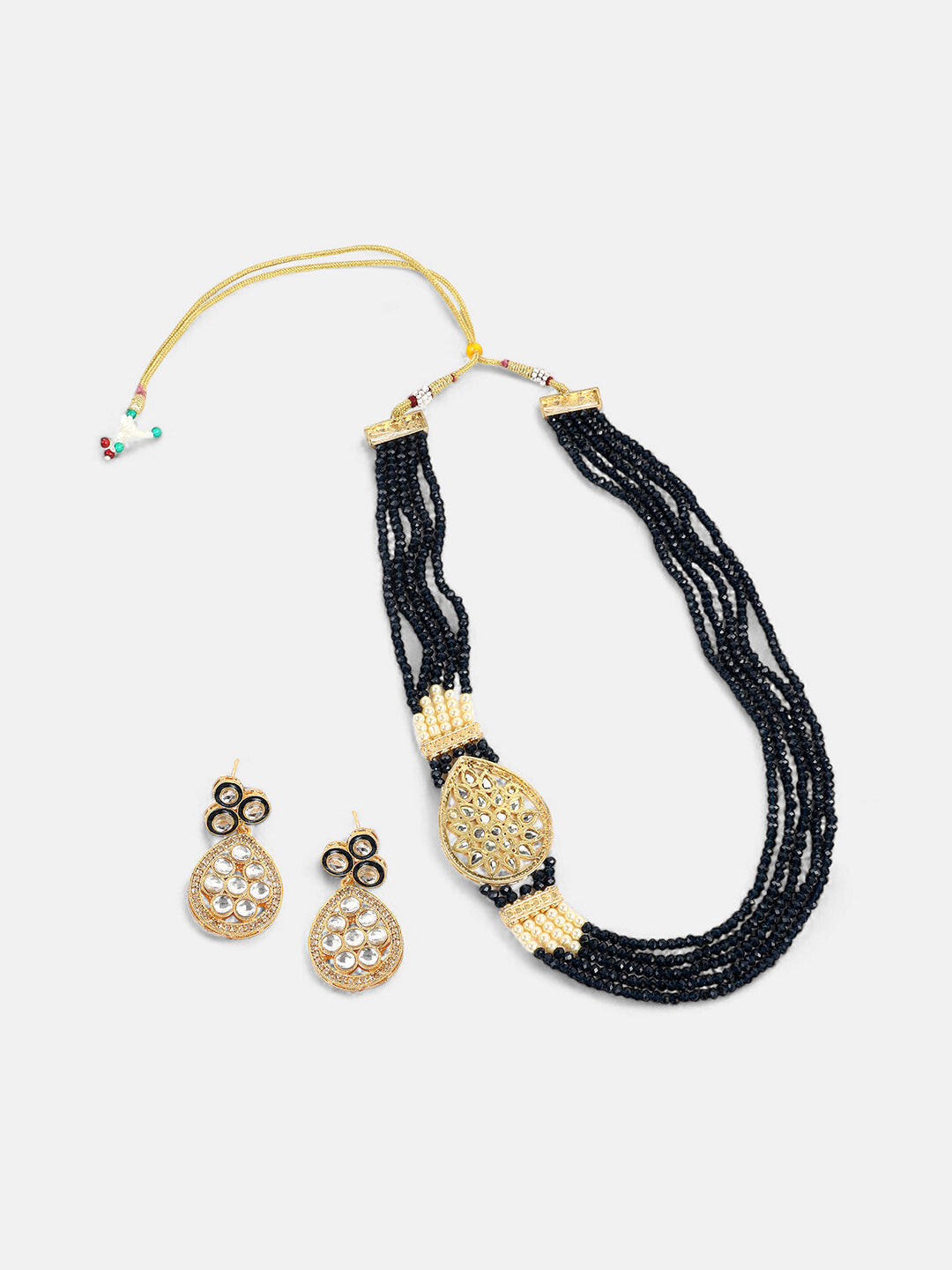 The Aya Jewellery Set - Navy Blue-SOHNCK1113