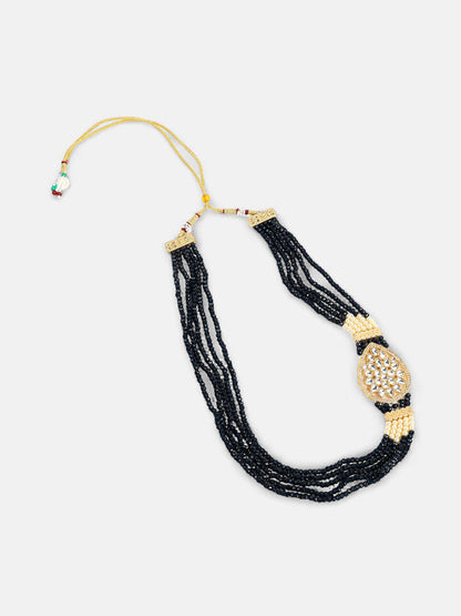 The Aya Jewellery Set - Navy Blue-SOHNCK1113