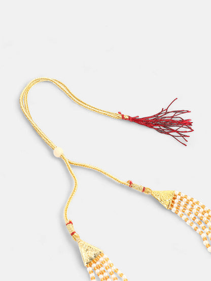 The Mehmooni Multi-Layer Necklace - Pearl White-SOHNCK1185