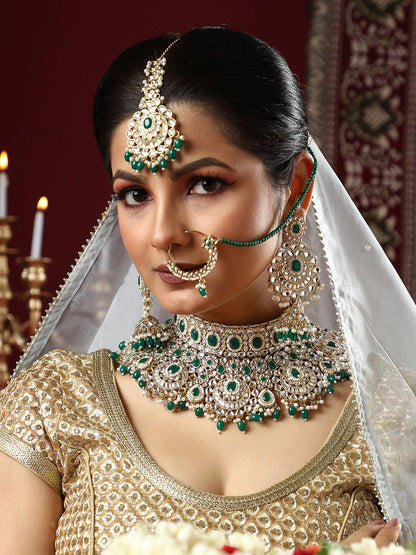 The Mumtaz Jewellery Set - Emerald Green-SOHNCK1255