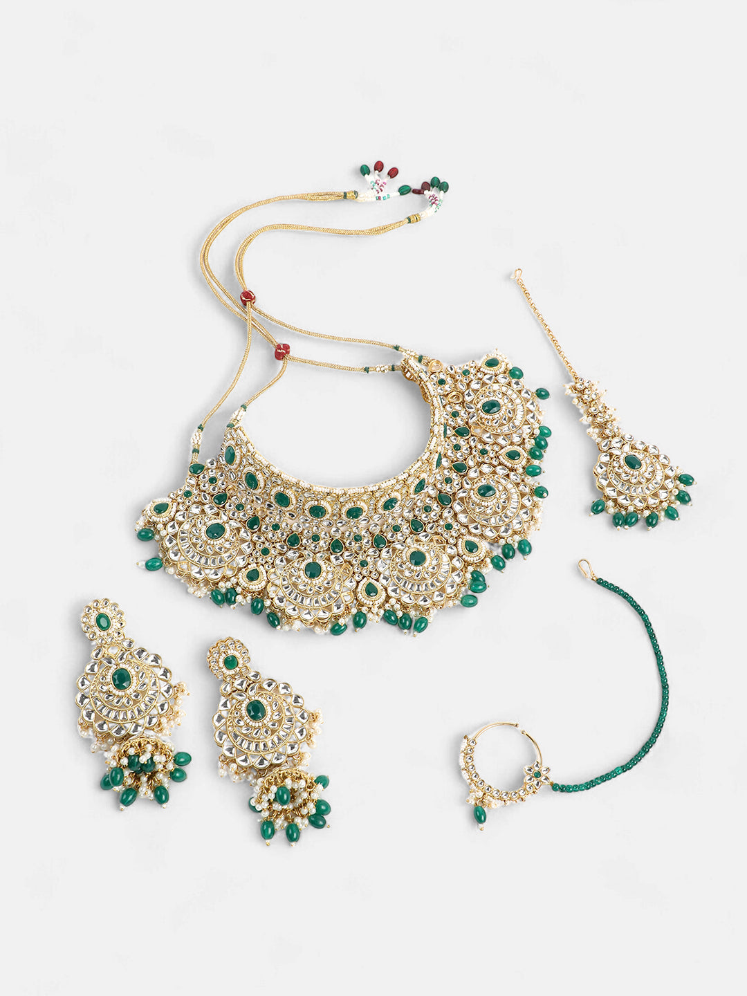 The Mumtaz Jewellery Set - Emerald Green-SOHNCK1255