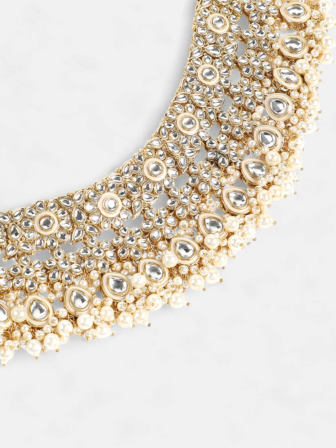 The Faiza Jewellery Set - Crystal Silver-SOHNCK1535