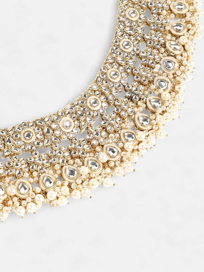 The Faiza Jewellery Set - Crystal Silver-SOHNCK1535