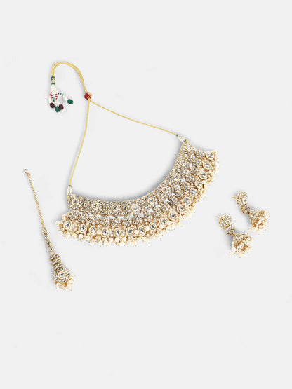 The Faiza Jewellery Set - Crystal Silver-SOHNCK1535