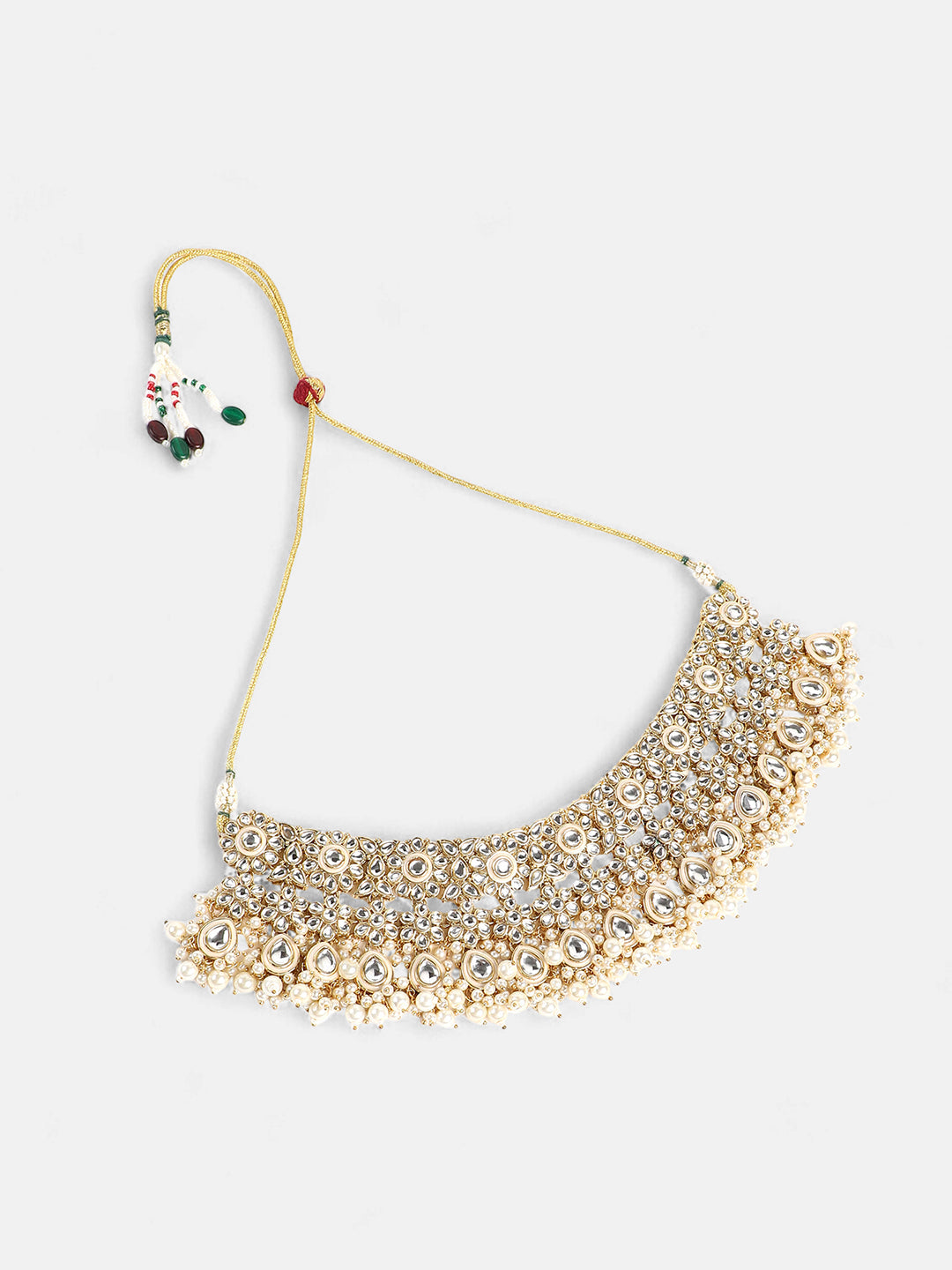 The Faiza Jewellery Set - Crystal Silver-SOHNCK1535
