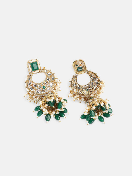 The Sultana Jewellery Set - Emerald Green-SOHNCK1536