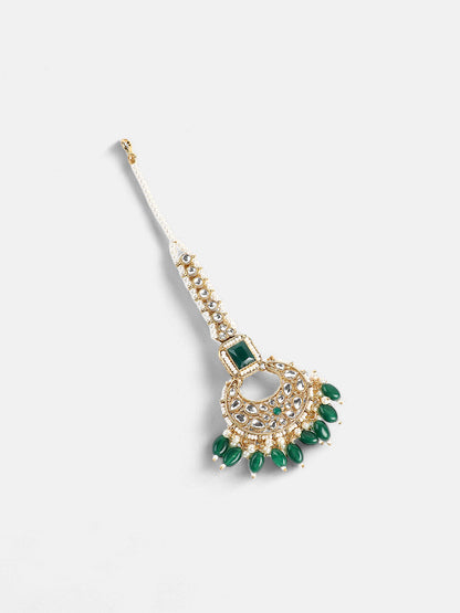 The Sultana Jewellery Set - Emerald Green-SOHNCK1536