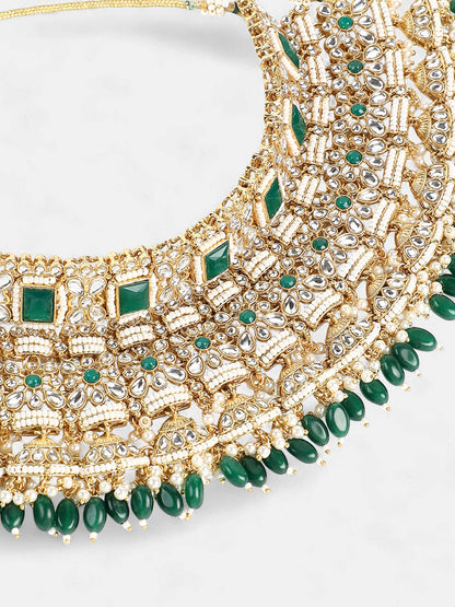 The Sultana Jewellery Set - Emerald Green-SOHNCK1536