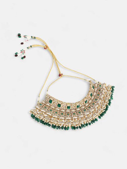 The Sultana Jewellery Set - Emerald Green-SOHNCK1536