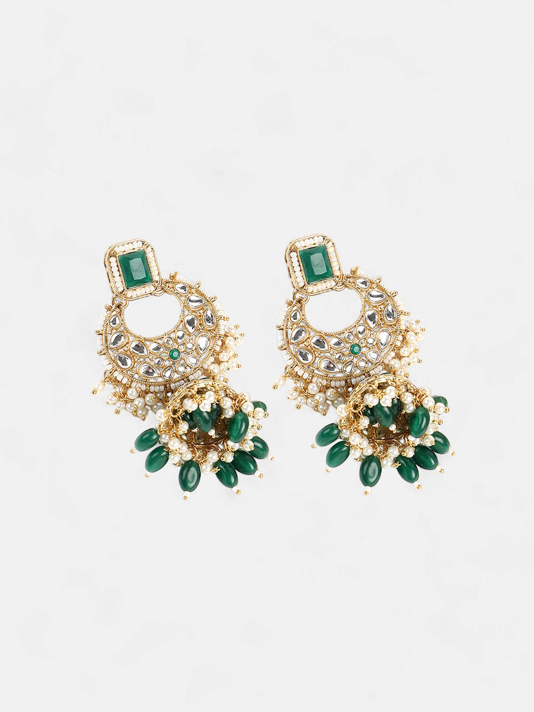 The Sultana Jewellery Set - Emerald Green-SOHNCK1536