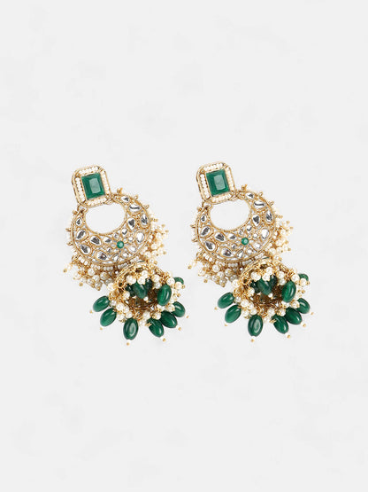The Sultana Jewellery Set - Emerald Green-SOHNCK1536