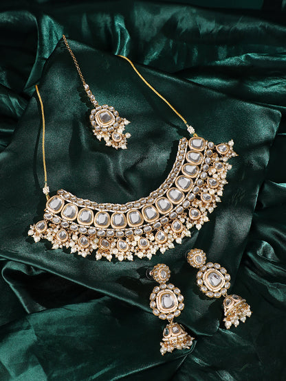 The Aina Jewellery Set - Crystal Silver-SOHNCK1537