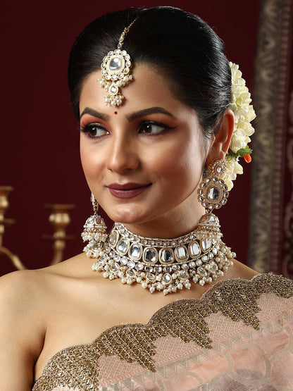 The Aina Jewellery Set - Crystal Silver-SOHNCK1537