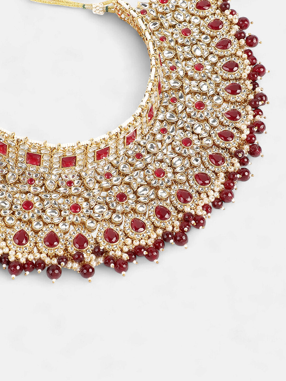 The Aminah Jewellery Set - Ruby Red-SOHNCK1539