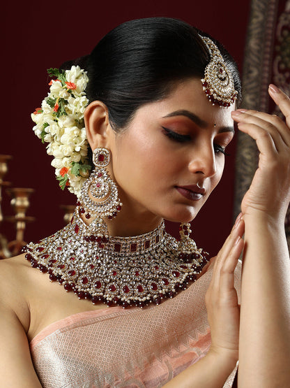The Aminah Jewellery Set - Ruby Red-SOHNCK1539
