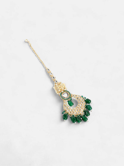 The Roshanara Jewellery Set - Emerald Green-SOHNCK1542