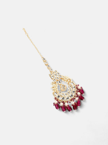 The Naila Jewellery Set - Magenta Pink-SOHNCK1543