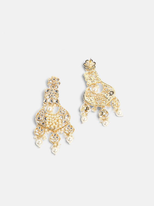 The Begum Jewellery Set - Pearl White-SOHNCK1544