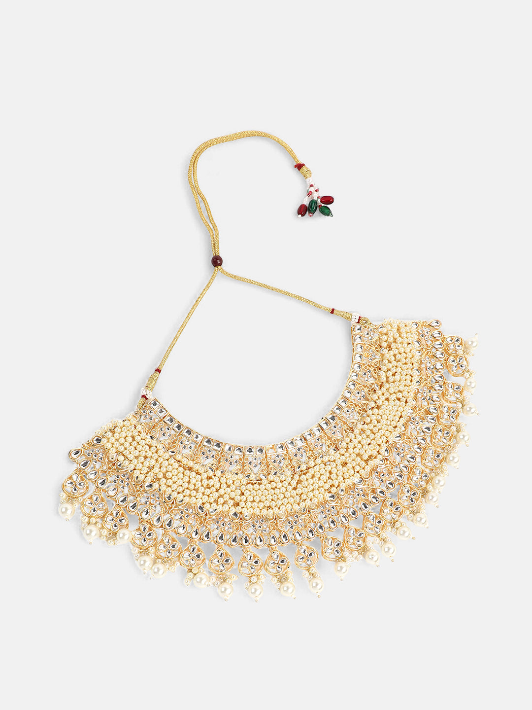 The Begum Jewellery Set - Pearl White-SOHNCK1544
