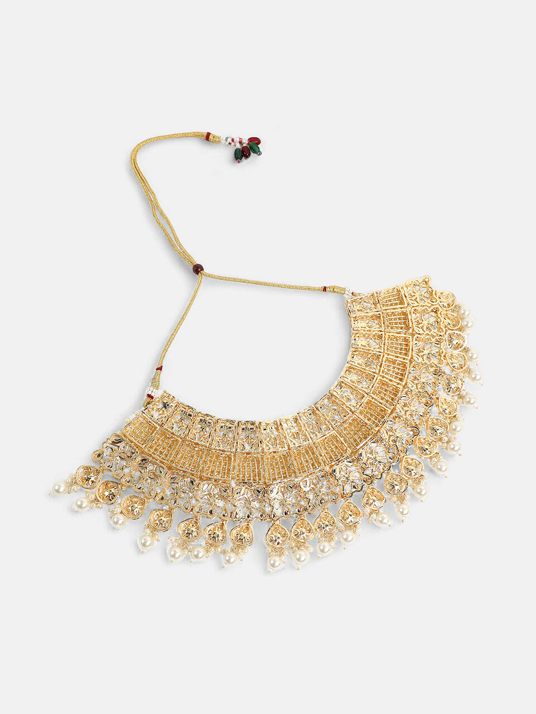 The Begum Jewellery Set - Pearl White-SOHNCK1544