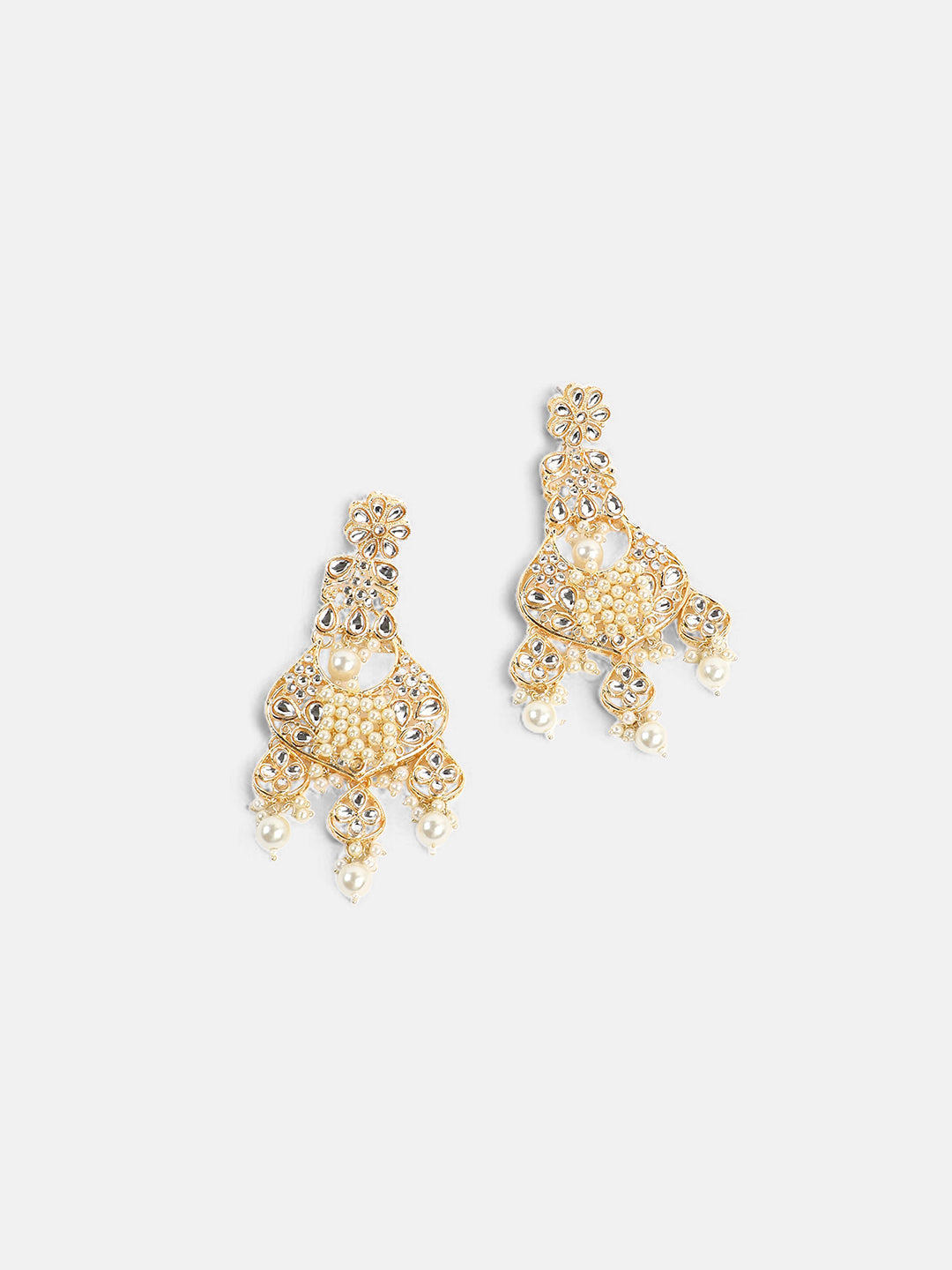 The Begum Jewellery Set - Pearl White-SOHNCK1544
