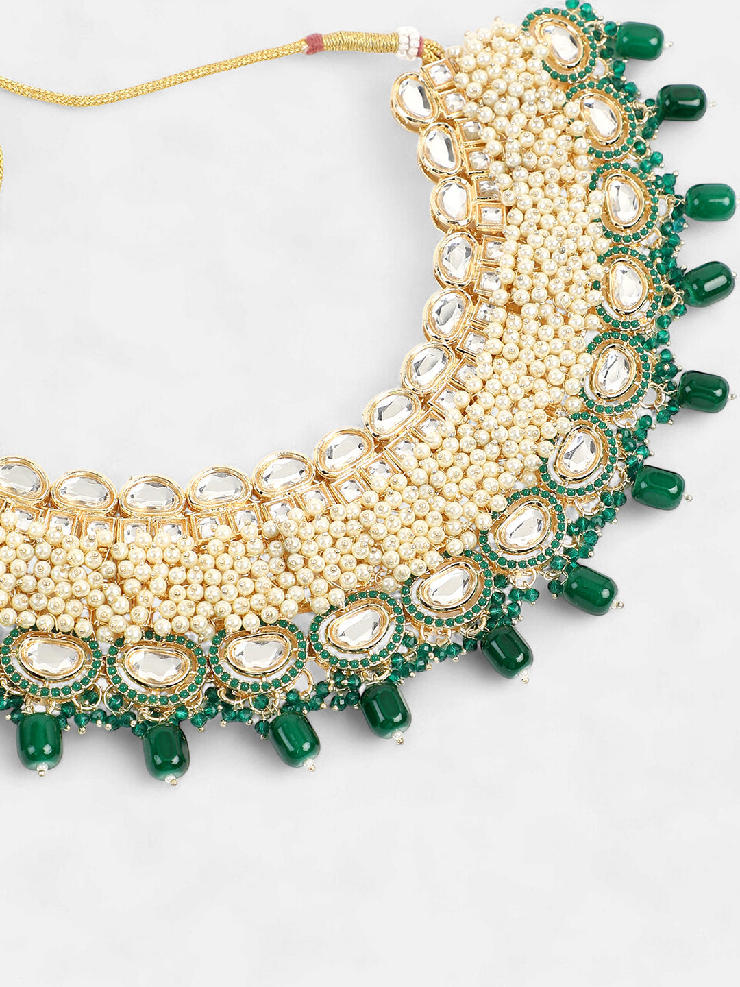 The Fathiyya Jewellery Set - Emerald Green-SOHNCK1545