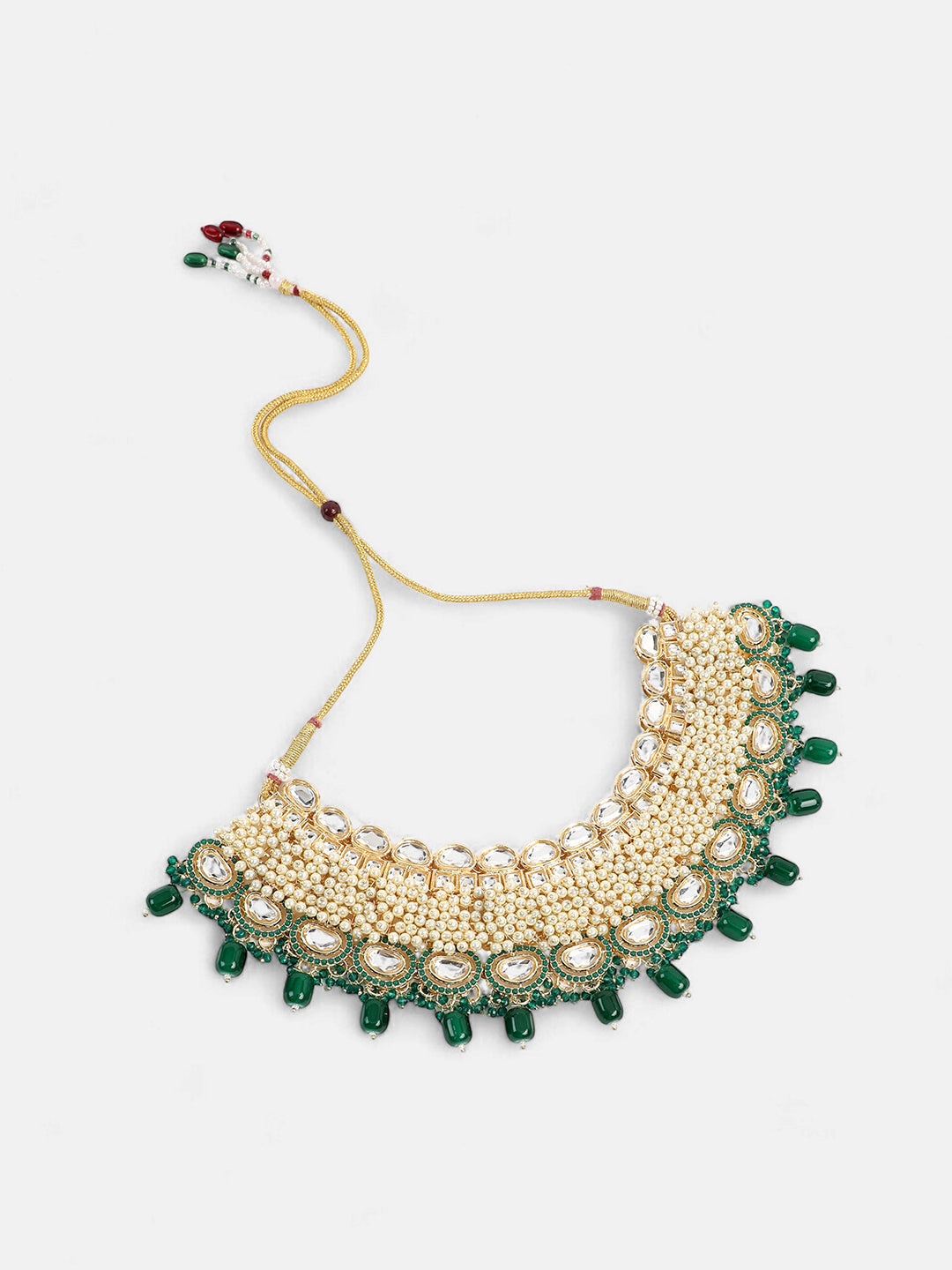 The Fathiyya Jewellery Set - Emerald Green-SOHNCK1545