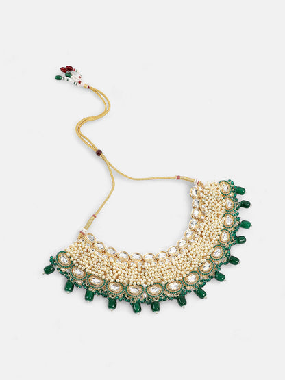 The Fathiyya Jewellery Set - Emerald Green-SOHNCK1545