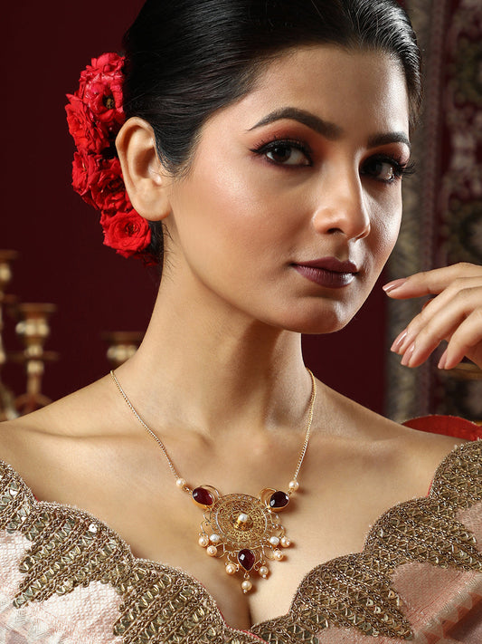 The Amani Long Necklace - Ruby Red-SOHNCK1547