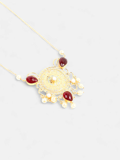 The Amani Long Necklace - Ruby Red-SOHNCK1547