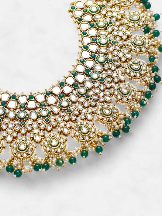 The Ruhani Jewellery Set - Emerald Green-SOHNCK1554