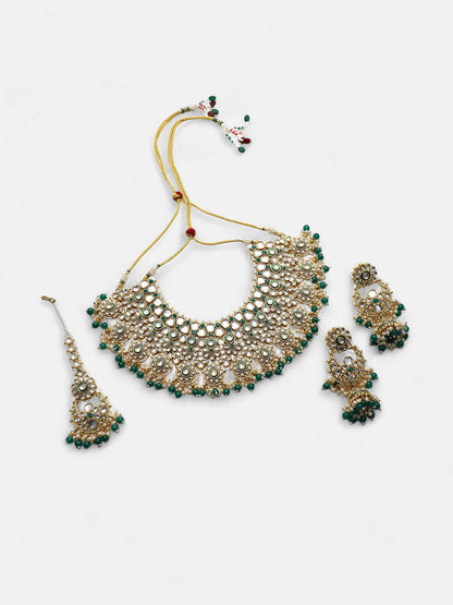 The Ruhani Jewellery Set - Emerald Green-SOHNCK1554