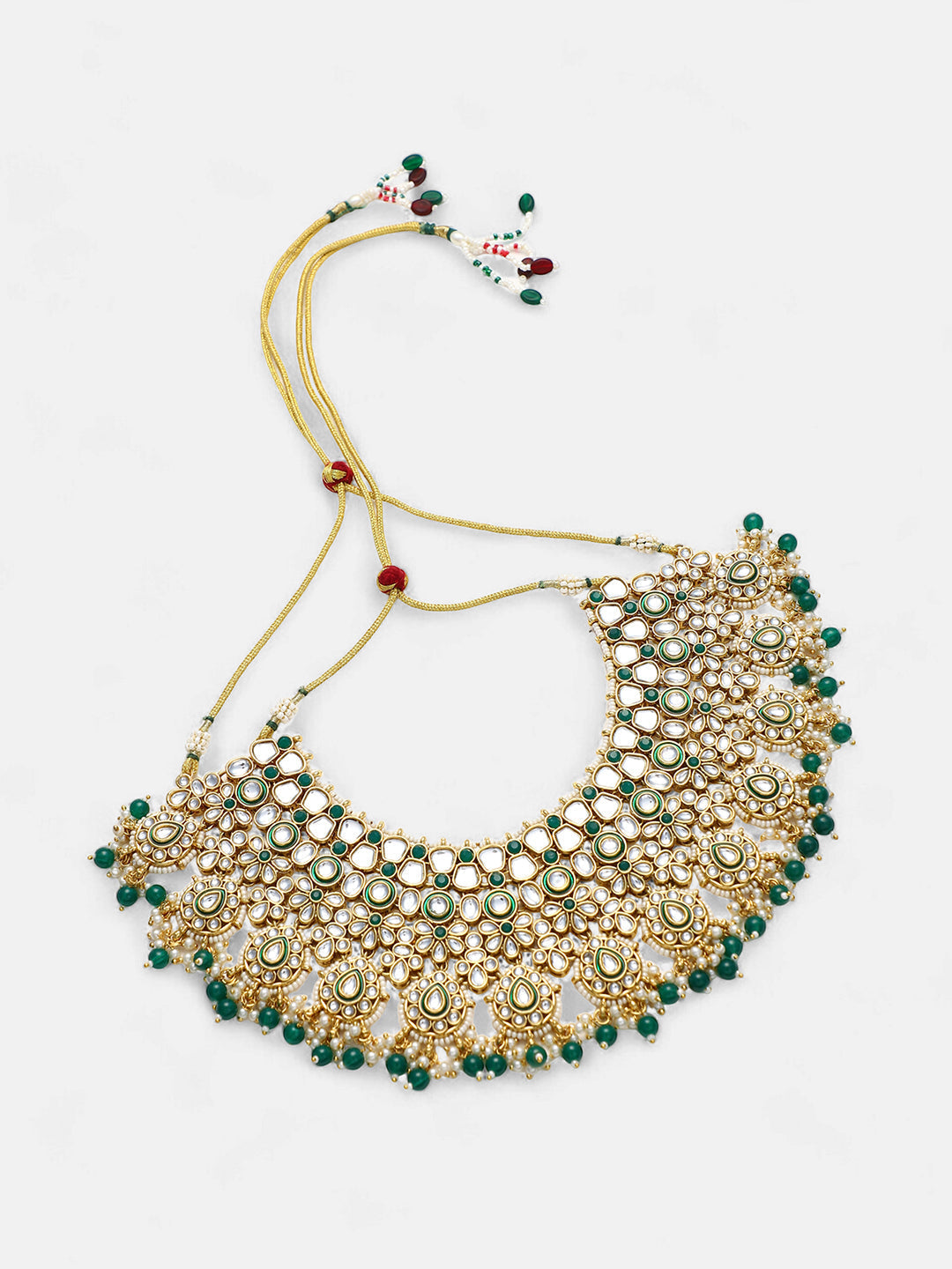 The Ruhani Jewellery Set - Emerald Green-SOHNCK1554
