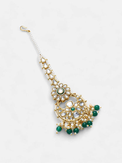 The Ruhani Jewellery Set - Emerald Green-SOHNCK1554