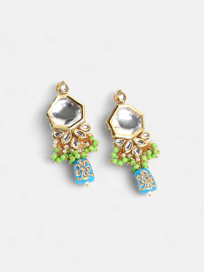 The Mariam Jewellery Set - Azure Blue & Kelly Green-SOHNCK2061