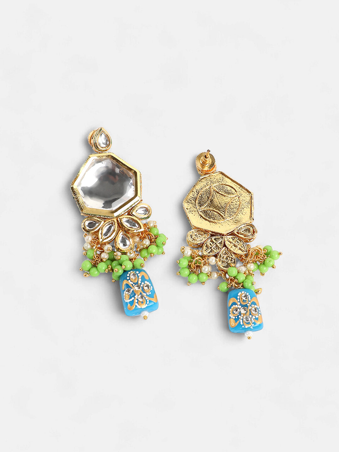 The Mariam Jewellery Set - Azure Blue & Kelly Green-SOHNCK2061