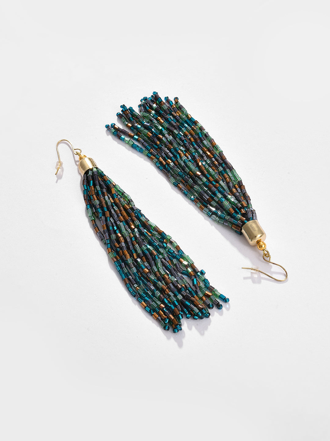 Gold Plated Beaded Necklace, Earrings and Bracelet Set