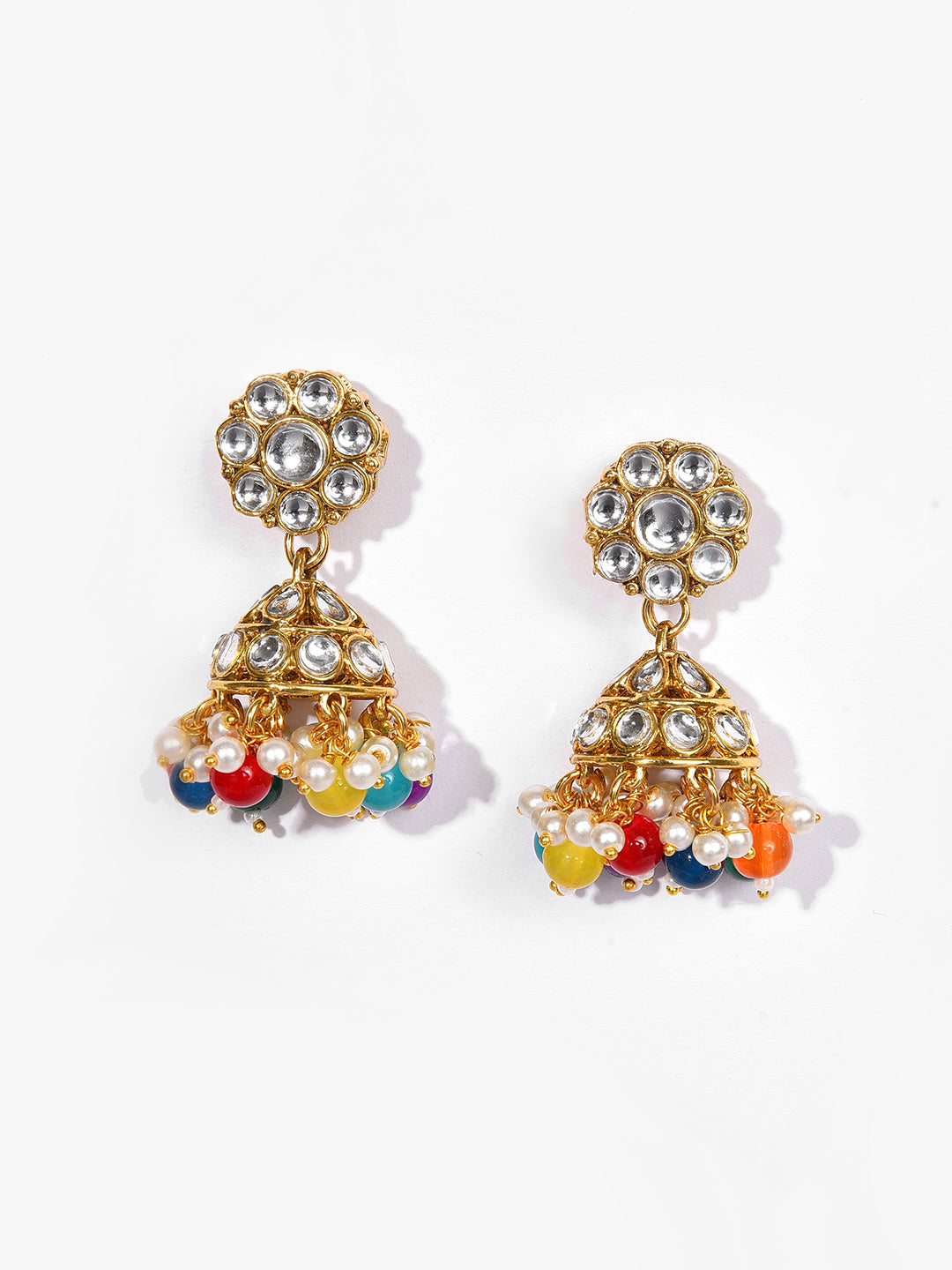 Gold Plated Designer Stone Beaded Necklace, Earrings and Maang Tikka Set