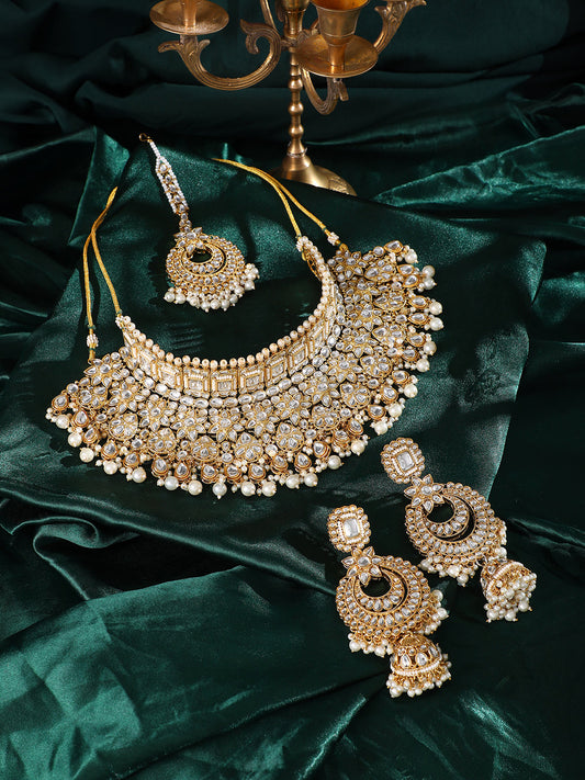 The Amira Jewellery Set - Crystal Silver-SOHNCK2074