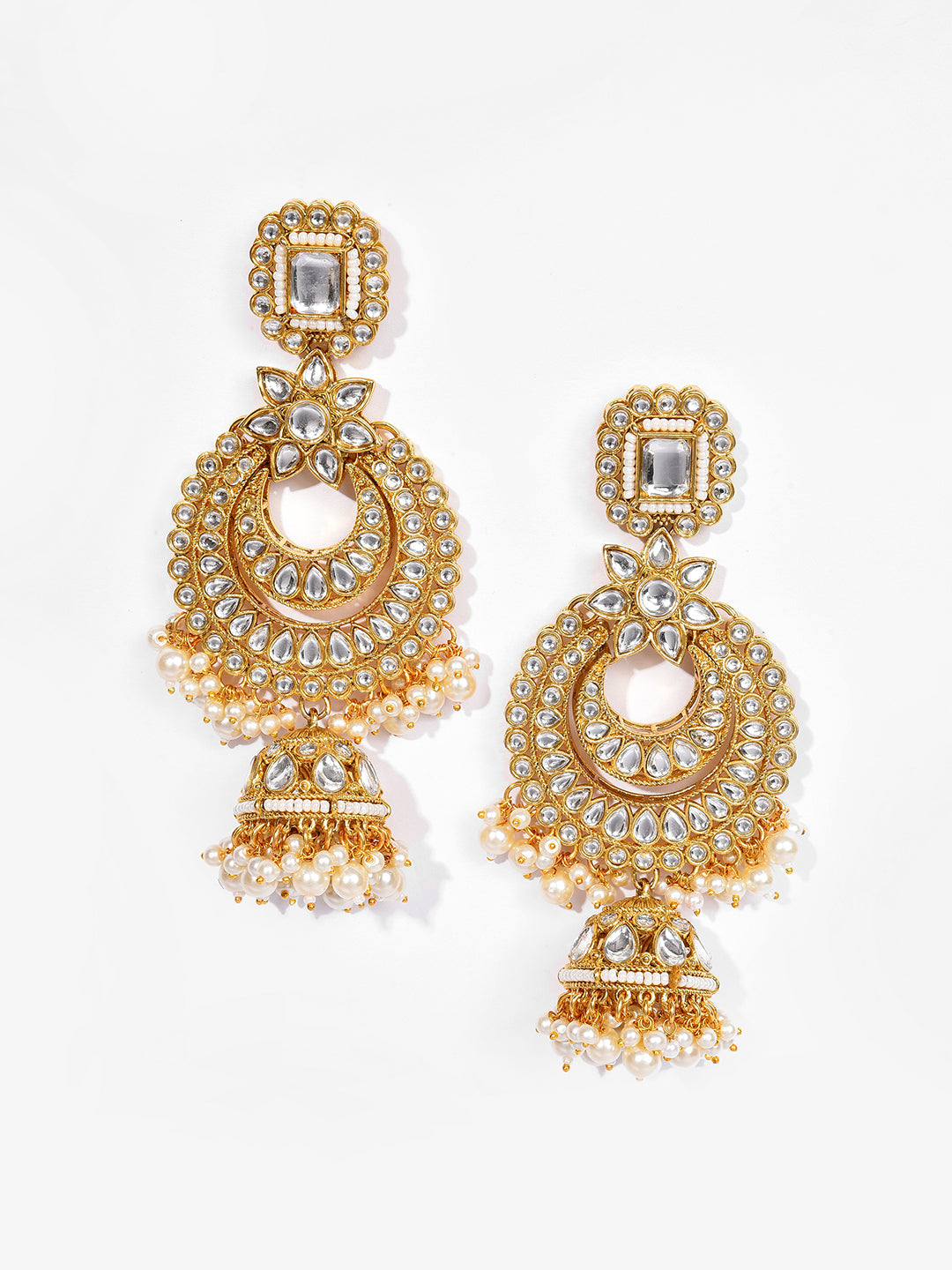 Gold Plated Designer Stone Beaded Necklace, Earrings and Maang Tikka Set