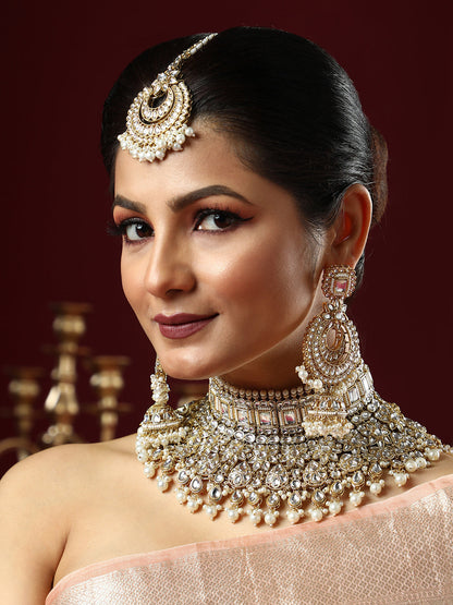 The Amira Jewellery Set - Crystal Silver-SOHNCK2074