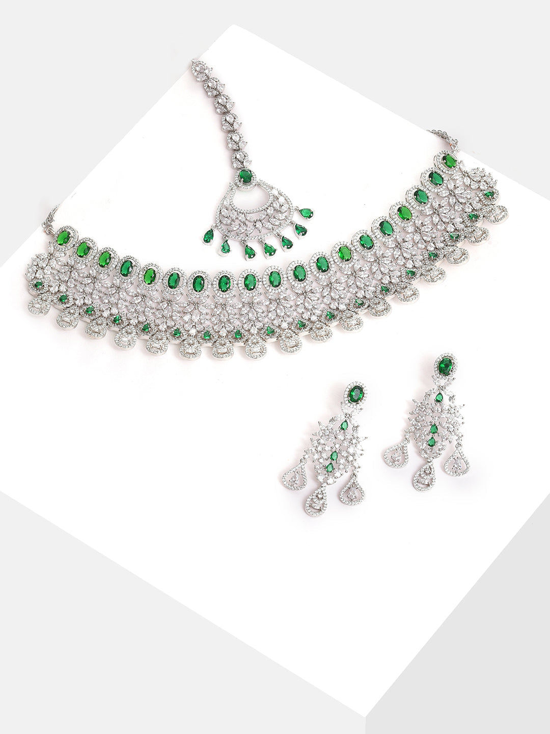 Silver Plated Designer Stone Set