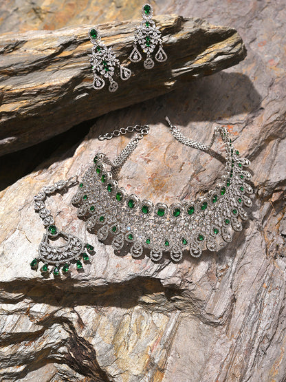 Silver Plated Designer Stone Set