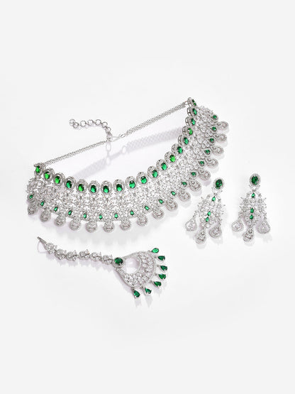 Silver Plated Designer Stone Set