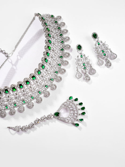 Silver Plated Designer Stone Set