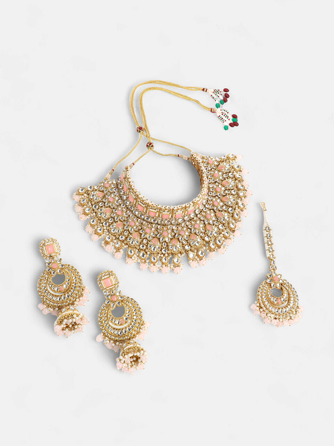 The Amira Jewellery Set - Blush Pink-SOHNCK2098