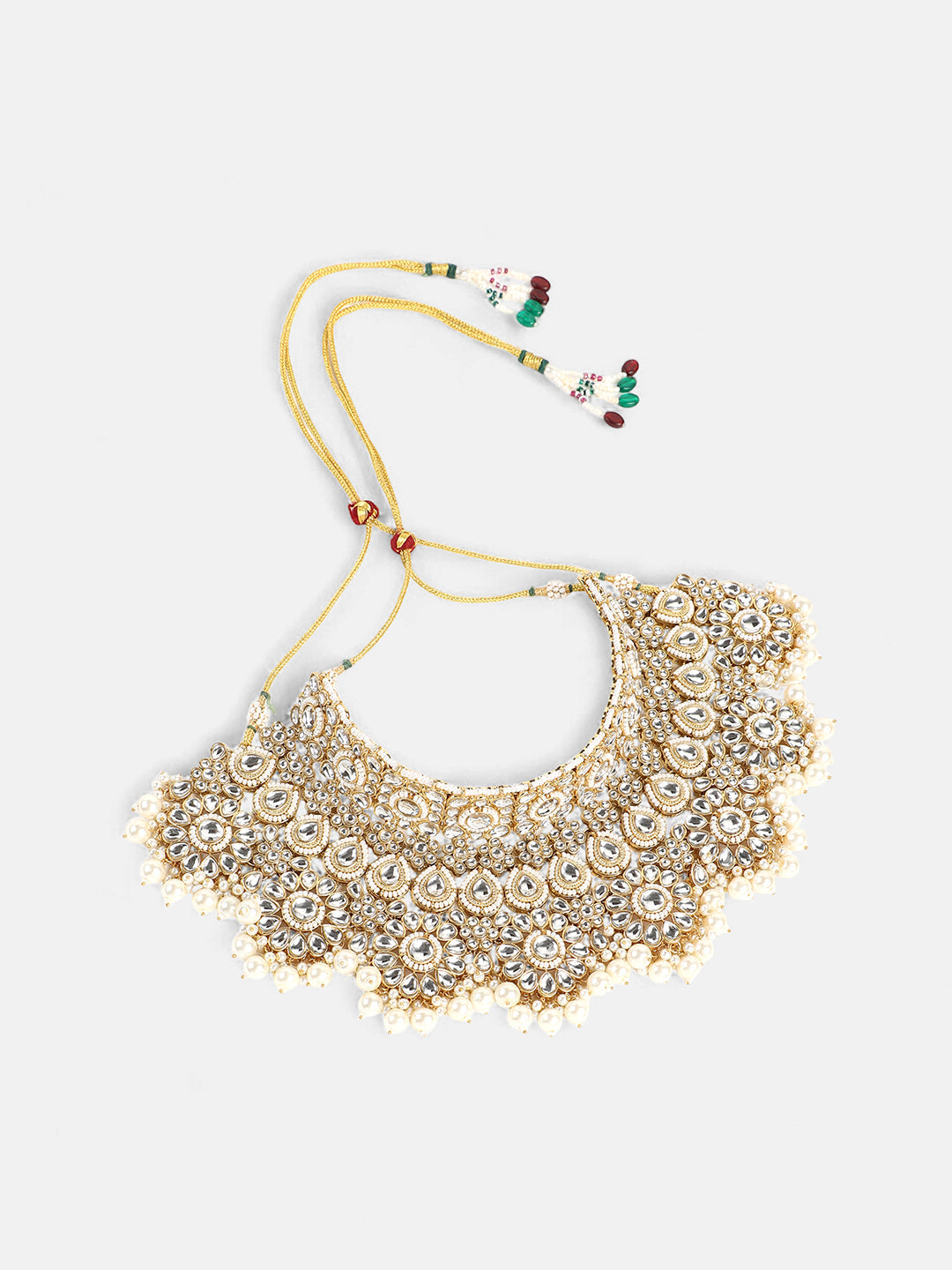 The Mehrunissa Jewellery Set - Crystal Silver-SOHNCK2151