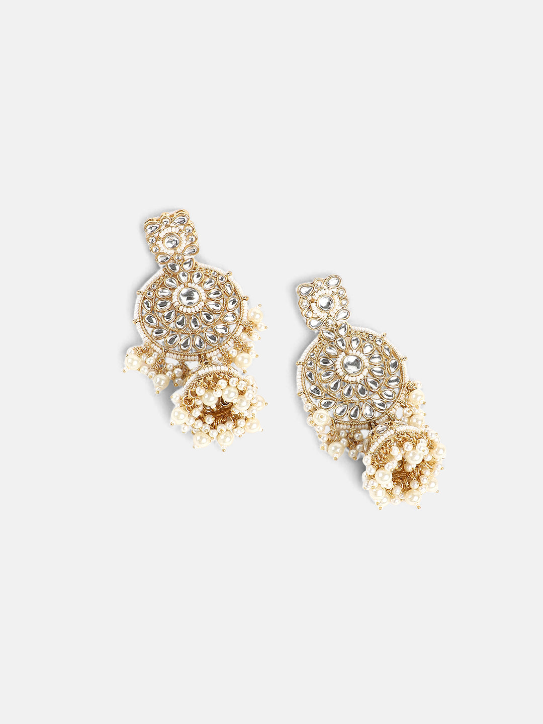 The Mehrunissa Jewellery Set - Crystal Silver-SOHNCK2151