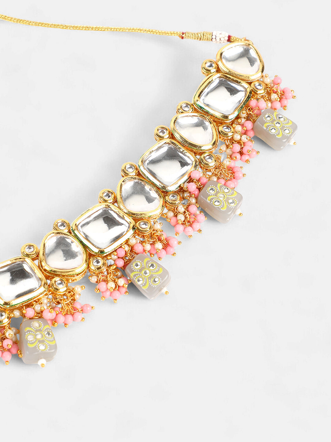The Azra Jewellery Set - Cloud Grey & Bubblegum Pink-SOHNCK2159